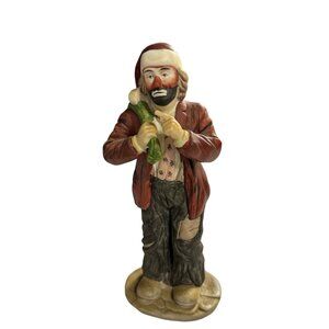 Vintage Emmett Kelly Jr. Collection Hobo Clown Santa 8 inch statue